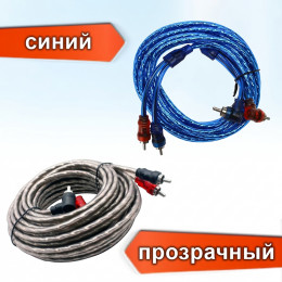 Кабель 2RCA–2RCA 5 м, пластиковая оплётка