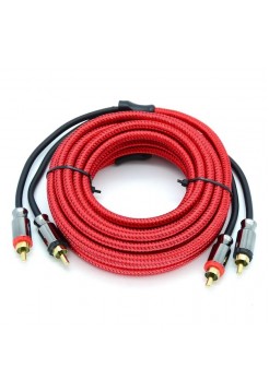 Кабель 2RCA–2RCA 5 м, тканевая оплётка, CAD12