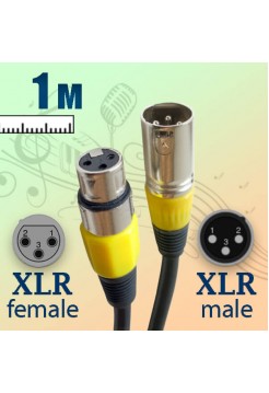 кабель XLR, male-female,   1м