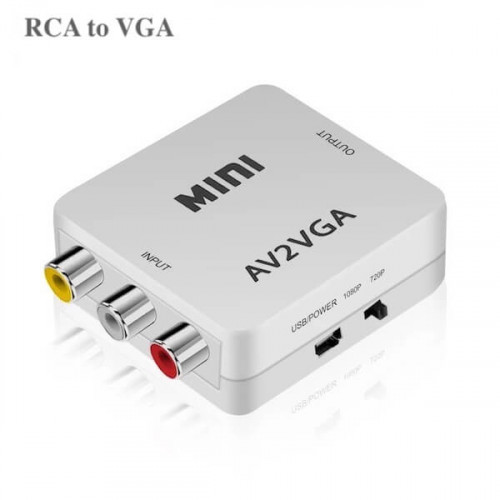 Переходник конвертер RCA → VGA (AV to VGA) с питанием от USB 5В