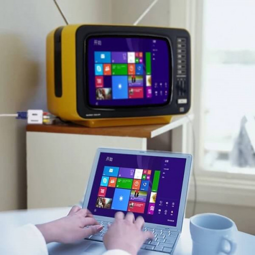Переходник конвертер VGA→RCA (VGA-to-AV) с питанием от USB 5В