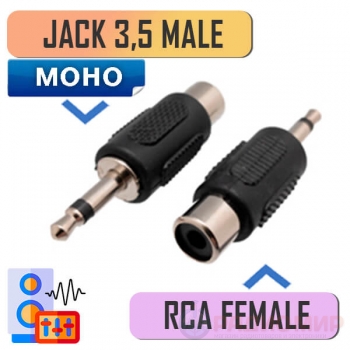 Переходник моно Jack 3.5 мм на RCA гнездо, Premier