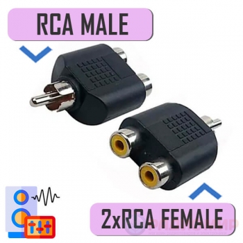 RCA "папа" - 2хRCA "мама", переходник, Premier