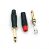 Разъем Jack 6.3mm, mono, на кабель, под пайку,