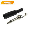 Разъем Jack 6.35mm, mono/stereo, TS/TRS, на кабель под пайку, 1-100/1-101