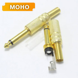 6.3мм jack штекер, моно/стерео, металл gold
