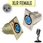 XLR 3P гнездо, монтаж на корпус