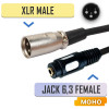 Переходник XLR штекер – Jack 6.35 мм гнездо (моно)