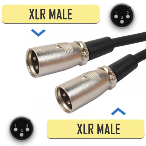 Переходник штекер XLR на штекер XLR, металл