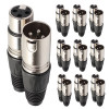 Разъем микрофонный XLR 3pin гнездо, металл цанга на кабель, Premier
