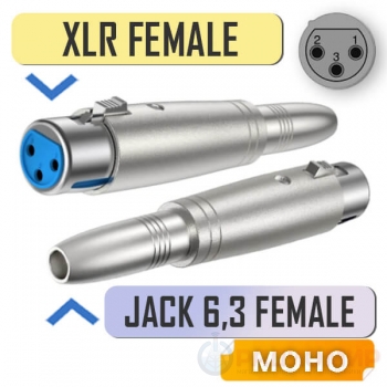 Переходник XLR "гн" - 6.35мм "гн" моно, металл