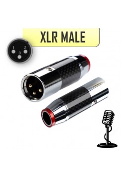 XLR 3P штекер, медь, родий, Carbon Fiber Series