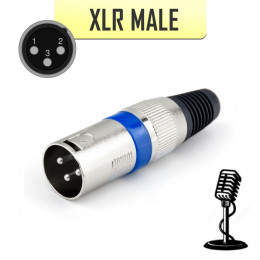 XLR штекер, синее кольцо