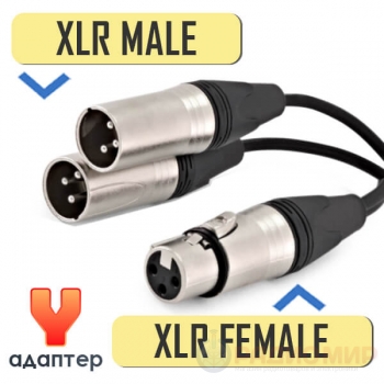 Разветвитель XLR гнездо на 2 XLR штекера, 25см