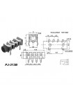 3.5мм гнездо 4 контакта TRRS на плату PJ-313B (стерео, 6 пин)