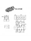 3.5мм гнездо 4 контакта TRRS на плату PJ-313E (стерео, 8 пин)