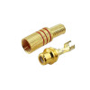 Разъем RCA гнездо металл позолоченный, красный и черный (2 полосы), 1-209G