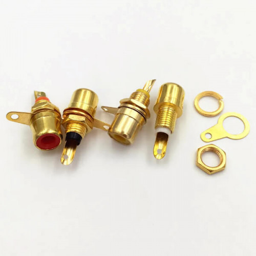 Разъем RCA гнездо металл "позолоченный" на корпус, 1-290G