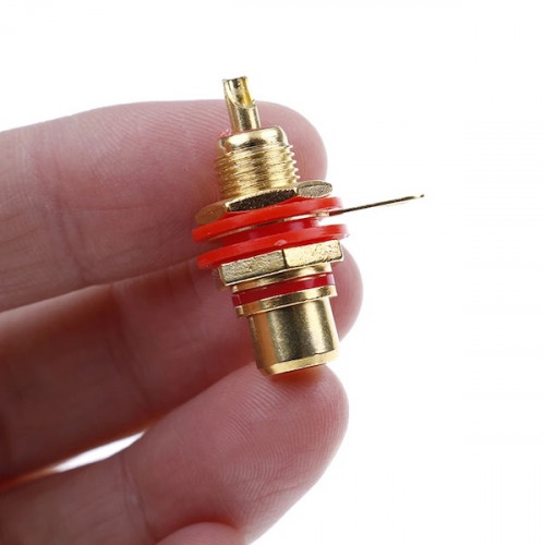 Разъем RCA гнездо металл "позолоченный" с изолятором, на корпус 1-291G