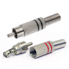 Разъём RCA штекер металл на кабель OD6.0 мм (винт) — 1-210 / 1-210G