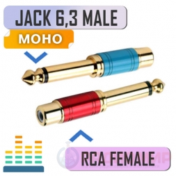 переходник 6.35мм "шт" моно - RCA "гн", металл PRO