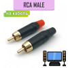 RCA штекер (под пайку, красный / черный хвостовик)