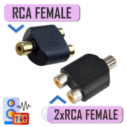 переходник 2RCA гн на RCA гн, Y-адаптер