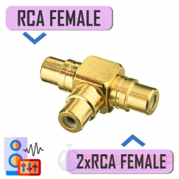 переходник RCA "гн" - 2RCA "гн", металл