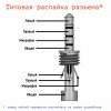 Разъем 3.5 мм male, 4pin, для пайки на кабель, 42-010