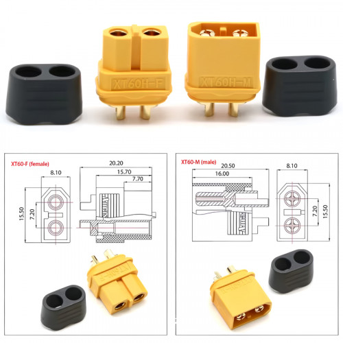 Разъем XT-60 2pin, 60А (папа+мама)