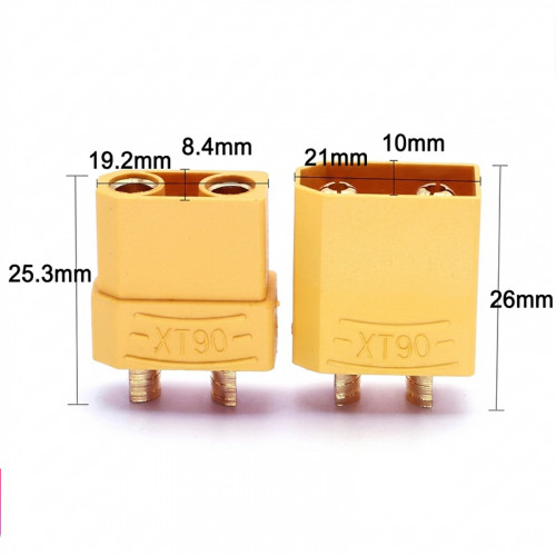 Комплект разъемов XT-90 2pin, папа+мама