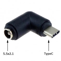 Переходник USB type-C ← 5.5х2.1 гн