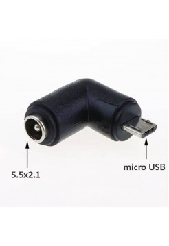 Переходник USB micro шт ← 5.5х2.1 гн