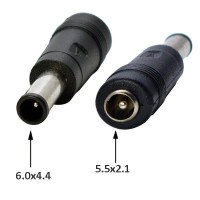 Переходник 6.0х4.4 с иглой ← 5.5х2.1 гн