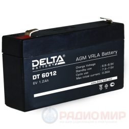 6В аккумулятор  1,2Ач Delta DT 6012