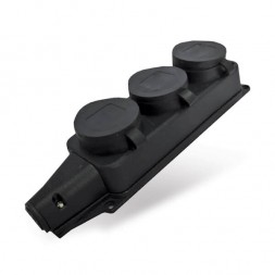 Колодка 3 гнезда с/з 16А 250В с заглушками IP44