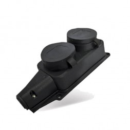 Колодка 2 гнезда с/з 16А 250В с заглушками IP44