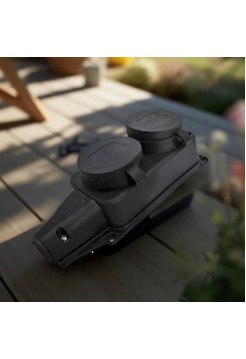 Колодка 2 гнезда с/з 16А 250В с заглушками IP44