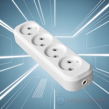 Колодка 4 гнезда без заземления UNIVersal (АБС-пластик) Колодка 4 гнезда без заземления UNIVersal (АБС-пластик)