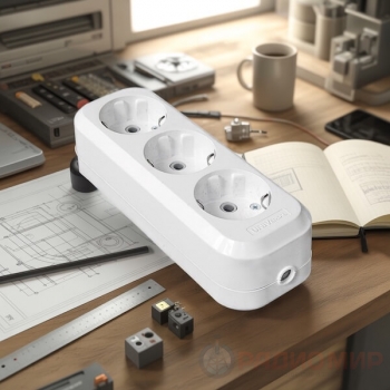 Колодка на 3 гнезда 16А с заземлением UNIV