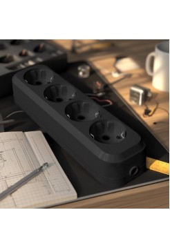 Колодка 4 гнезда с/з 16А 250В