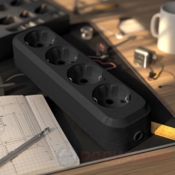 Колодка 4 гнезда с/з 16А 250В