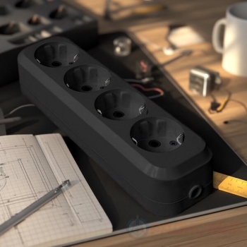 Колодка на 4 гнезда с заземлением 16А 250В UNIVersal Колодка на 4 гнезда с заземлением 16А 250В UNIVersal