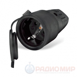 Штепсель с заглушкой каучук 16А 220V IP44