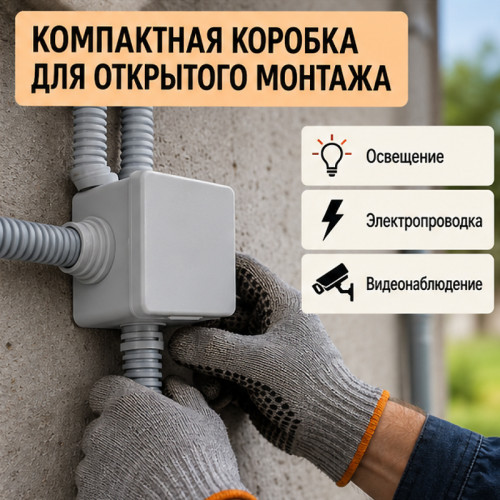 Коробка распределительная (распаячная) TDM ОП 65х65х50 мм IP54