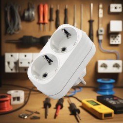 Тройник 2-розетки 16А