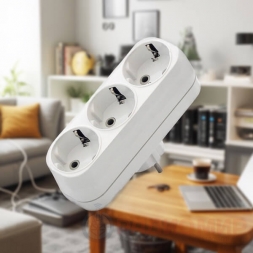 Тройник 3-розетки 16А линейный