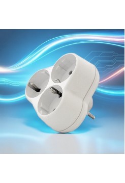 Тройник 3-розетки 16А круглый