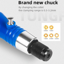 Мини гравер-дрель, зарядка от USB, +24 насадки, TungFull 3687