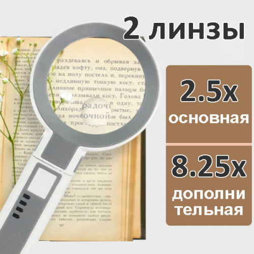 Лупа с подсветкой настольная разборная Орбита INL93
